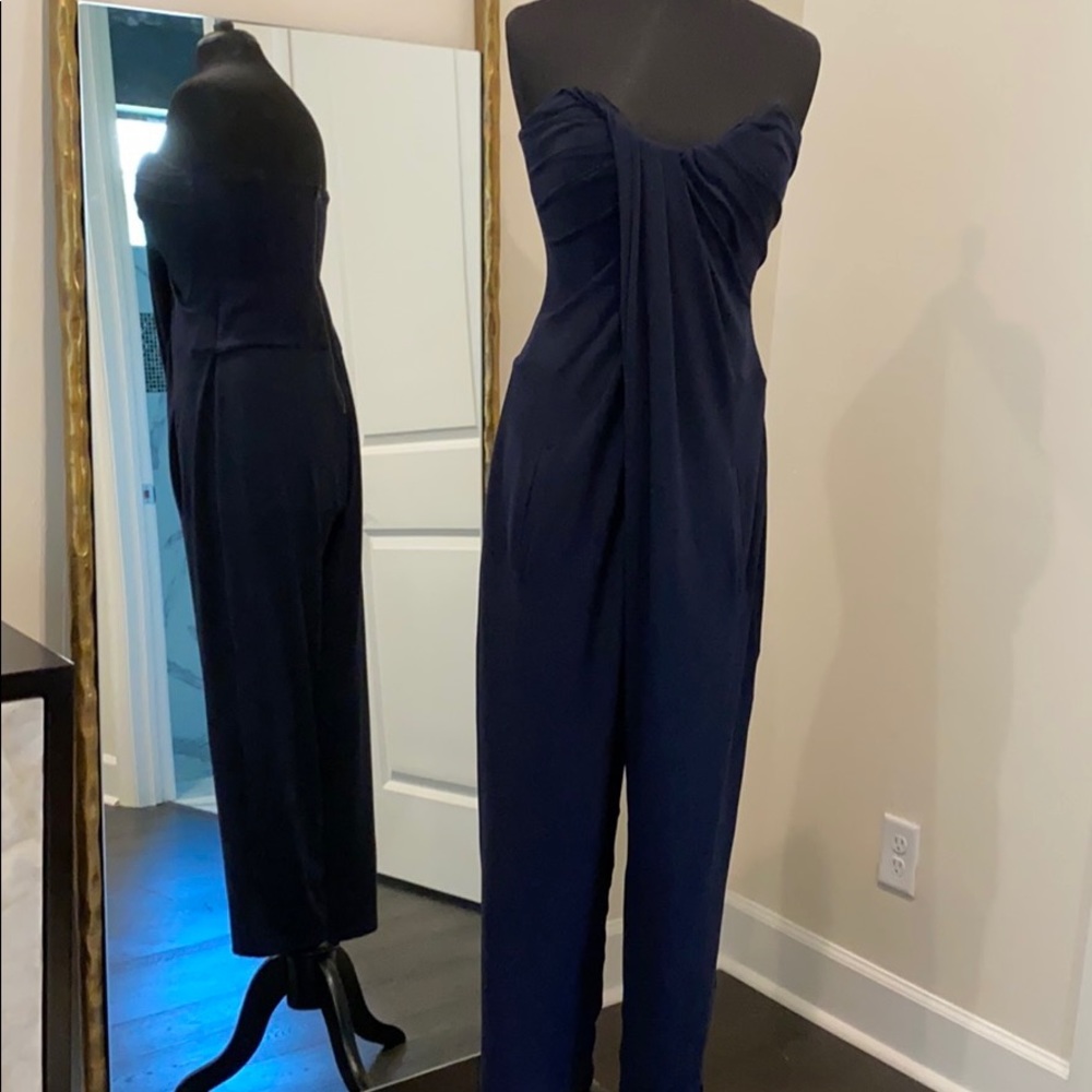 Navy Strapless jumpsuit